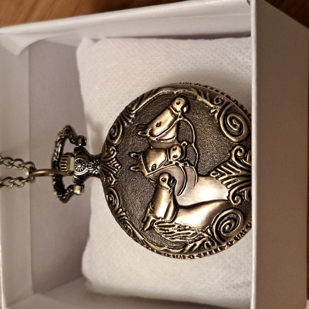 Horse pocket watch on 15" chain/ BUNDLE ONLY 2or more items